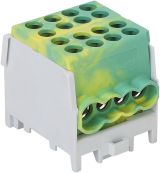 Főáramköri leágazó kapocs, sínre szerelhető, zöld/sárga