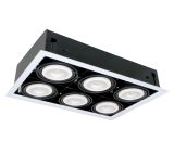 LED KIEMELŐVILÁGÍTÁS QUAD612 12W 6XE27 2700K SÖTÉT SZÜRKE