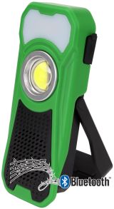 Akkumulátoros LED kézi lámpa Bluetooth hangszóróval