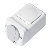 SOCKET+ONE BUTTON ONE WAY SWITCH 16А 250V, IP44