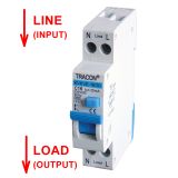 Kombinált védőkapcsoló, elektronikus, 2P, 1 modul, C kar.