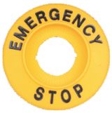 EMERGENCY STOP lap, magasított