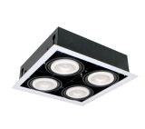 LED KIEMELŐVILÁGÍTÁS QUAD412 12W 4XE27 2700K SÖTÉT SZÜRKE