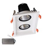 DOUBLE LED SPOT LIGHT 2X15W 230V 3000K WH+EMERGENCY KIT