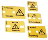 Figyelmeztető tábla sorozatkapocshoz, 8 raszteres, 3 modul