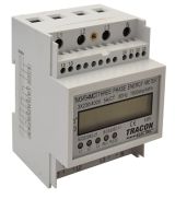 LCD kijelzésű háromfázisú áramváltós fogyasztásmérő, 4 modul