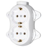 ANTIQUE DOUBLE SOCKET GERMAN TYPE 16А 250V WHITE