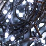 LED-es fényfüzér, 120LED, 8pr., időzítő, hidegfehér, kültéri